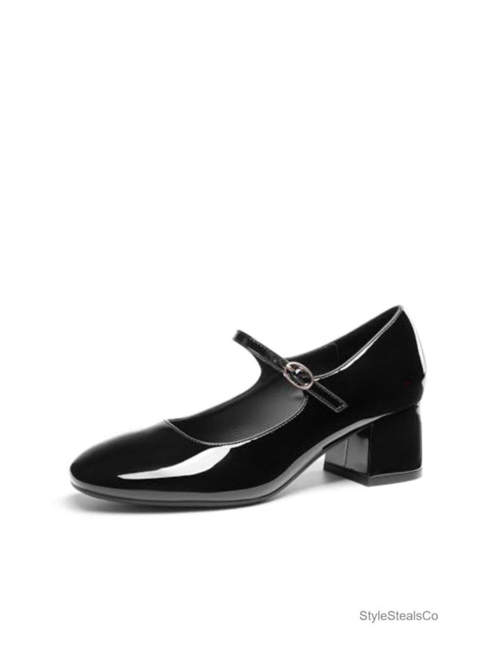 Women's Mary Jane Low Chunky Heel Pumps Faux Leather Business Casual